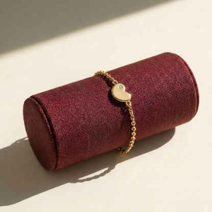 Heart Charm Gold Bracelet