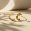 Initial Letter C Gold Stud Earrings