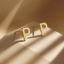 Solid Gold Initial Letter P Stud Earrings