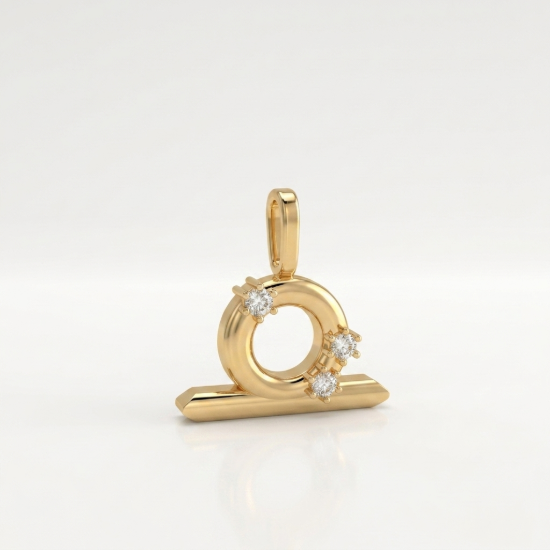 Libra Zodiac Gold Pendant for Women